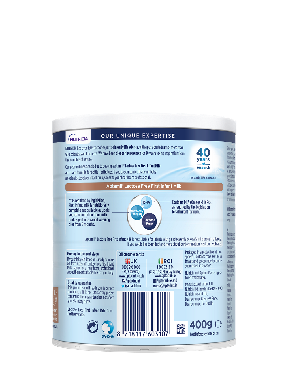 Aptamil Lactose Free First Infant Milk – From Birth, 400g