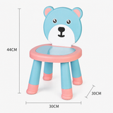 YOMH Cute Bear Kids Chair With Anti-Slip Legs - Peach & Green