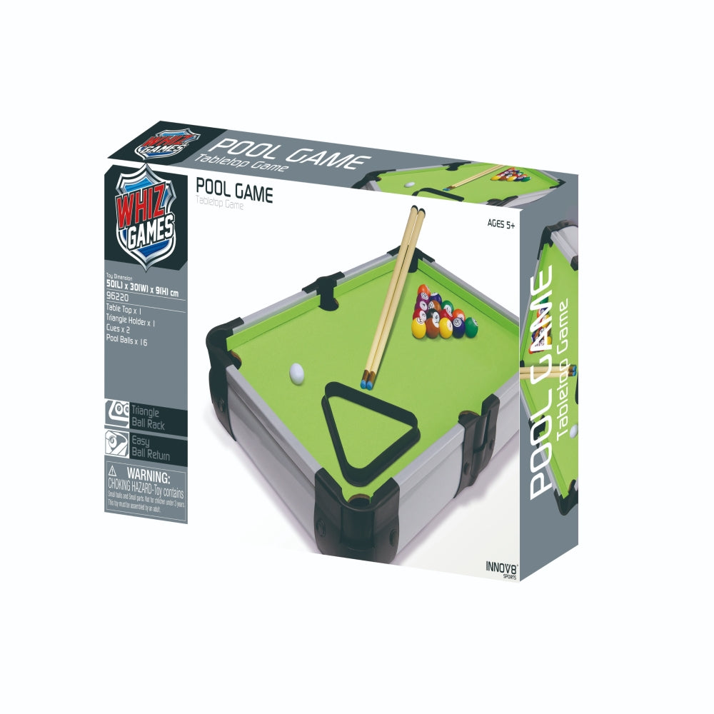 Innov8 Pool Game Tabletop Billiards Set 50 × 30 × 9 cm 5Y+ – Green Black