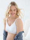 Emma Jane Lace Trim Seamless Maternity & Nursing Bra Small White