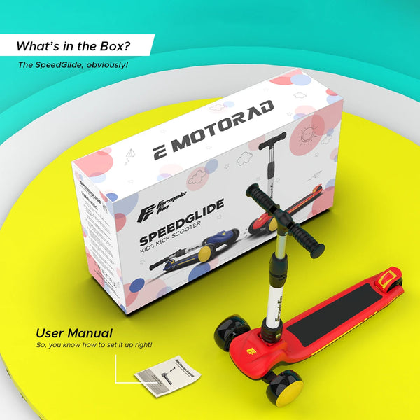 EMotorad Formula Fun Speed Glide Ride on Scooter - Red