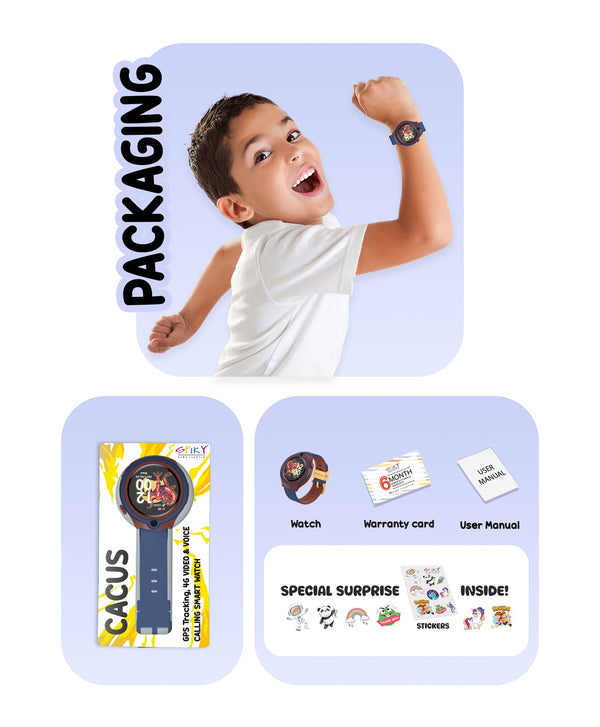 Spiky Cacus 4g Video & Voice Calling Smartwatch with GPS - Blue