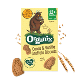 Organix Organic Gruffalo Cocoa & Vanilla Biscuits Toddler Snack – 12+ Months, 100g