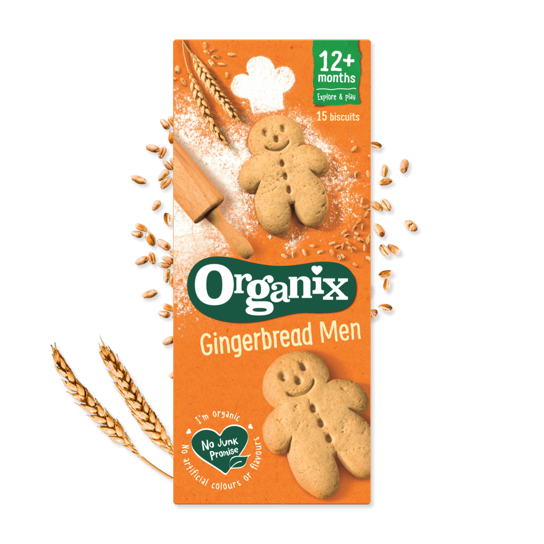 Organix Organic Gingerbread Men Biscuits Toddler Snacks – 12+ Months, 135g