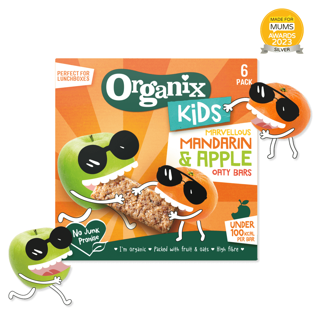 Organix Kids Marvellous Mandarin & Apple Oaty Bars – 3+ Years, 6 x 23g