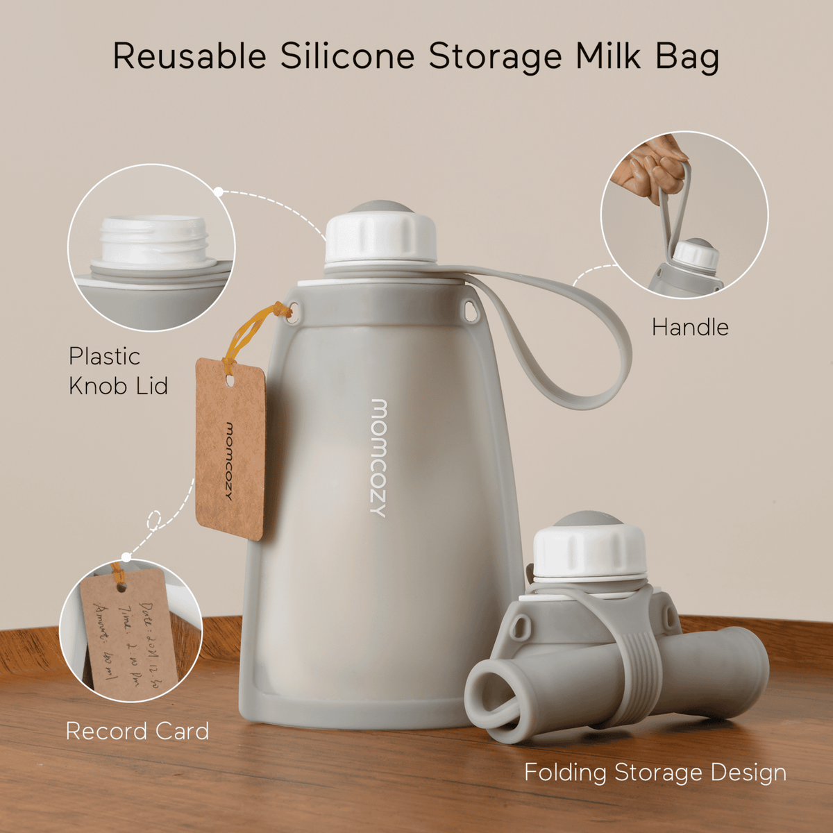 Momcozy Silicone Breast Milk Bags Pack Of 2 260 Ml