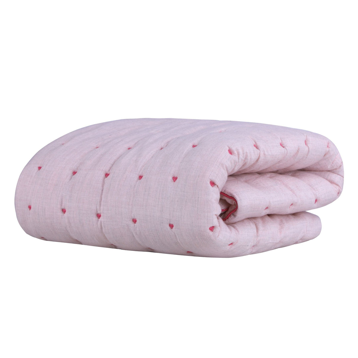 Abracadabra Baby Quilt With Heart Embriodery - Pink