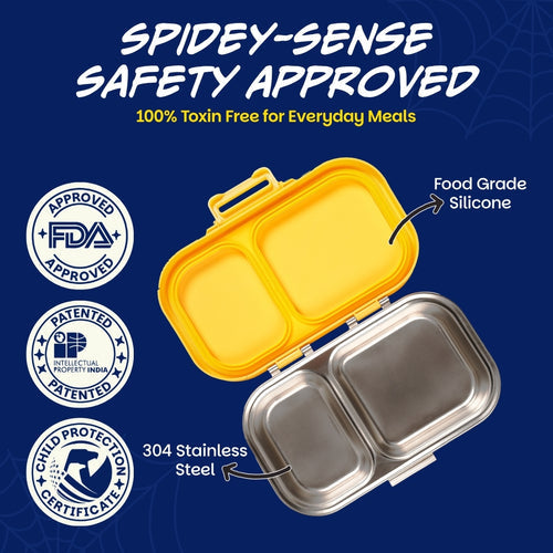 Basil Bento Ace 2 Compartment Stainless Steel Lunchbox 600 ml Little Websters