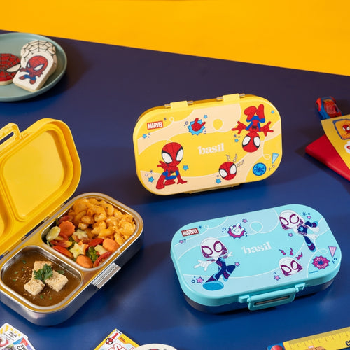 Basil Bento Ace 2 Compartment Stainless Steel Lunchbox 600 ml Little Websters