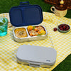 Basil Bento Ace 2 Compartment Stainless Steel Lunchbox 600 ml Classic Grey
