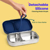 Basil Bento Ace 2-Compartment Stainless Steel Lunchbox 600 ml Classic Blue