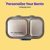 Basil Bento Ace 2-Compartment Stainless Steel Lunchbox 600 ml Classic Blue