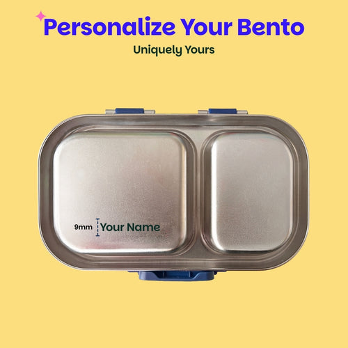 Basil Bento Ace 2-Compartment Stainless Steel Lunchbox 600 ml Classic Blue