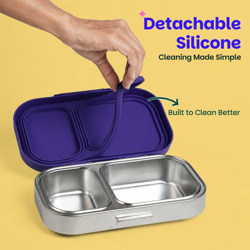 Basil Bento Ace 2 Compartment Lunchbox 600 ml Pixel Rush