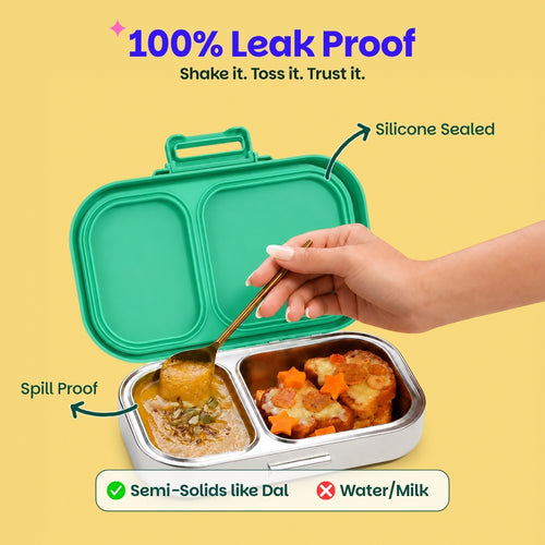 Basil Bento Ace 2 Compartment Lunchbox 600 ml Retro Stack