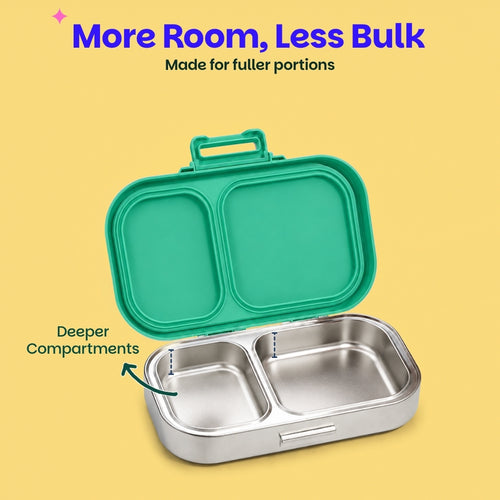 Basil Bento Ace 2 Compartment Lunchbox 600 ml Retro Stack