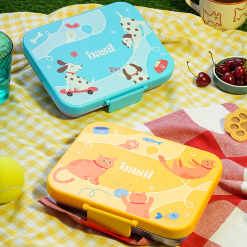 Basil Bento Ace 3-Compartment Stainless Steel Lunchbox 1000 ml Kitty Party