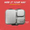 Basil Bento Ace 3 Compartment Stainless Steel Lunchbox 1000 ml Sling Strike