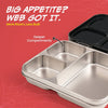 Basil Bento Ace 3 Compartment Stainless Steel Lunchbox 1000 ml Sling Strike