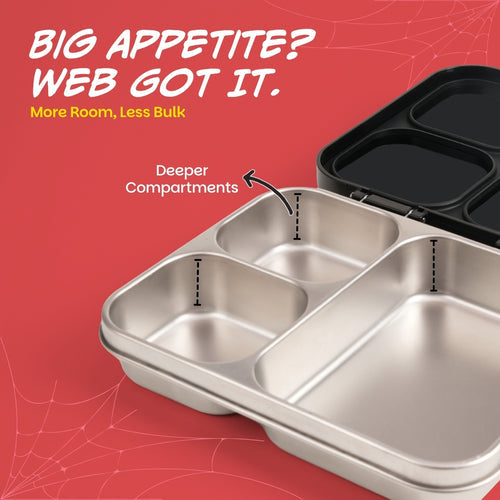 Basil Bento Ace 3-Compartment Stainless Steel Lunchbox 1000 ml Phantom Web