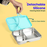 Basil Bento Ace 3 Compartment Stainless Steel Lunchbox 1000 ml Wiggly Woof