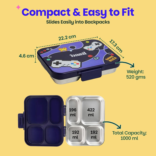 Basil Bento Ace 4 Compartment Lunch Box 1000ml – Pixel Rush