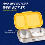 Basil Bento Ace 2 Compartment Stainless Steel Lunchbox 600 ml Little Websters