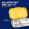 Basil Bento Ace 2 Compartment Stainless Steel Lunchbox 600 ml Little Websters