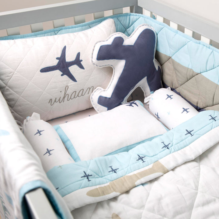 Masilo Organic Cotton Cot Bedding Set Dream Wings 6-Piece – Airplane Print