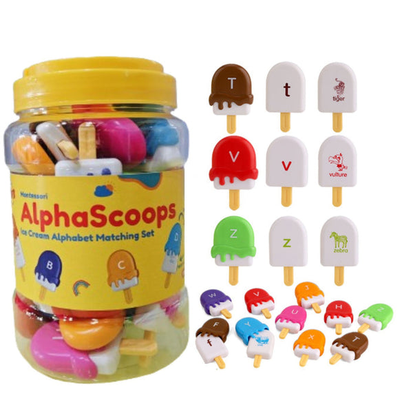 Alpha Scoops Ice Cream Montessori Alphabet Matching Game (52 pcs) 2 Years+
