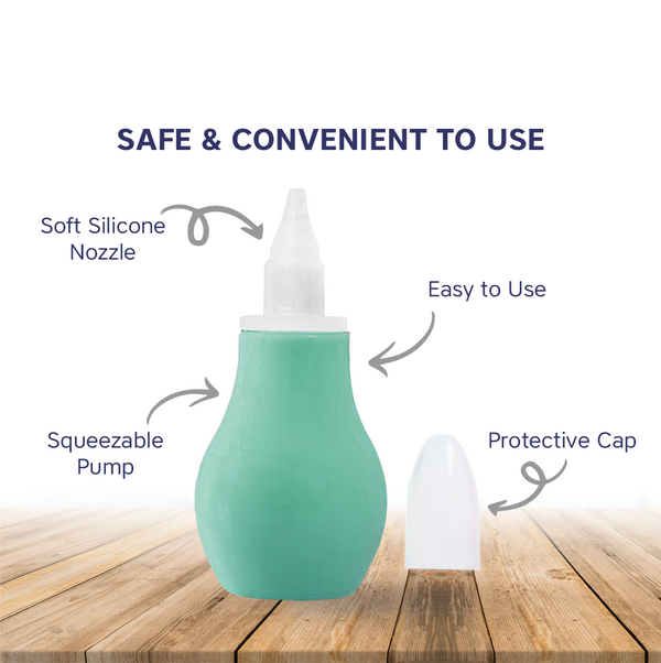 Hopop Soft Tip Baby Nose Cleaner Gentle & Safe Nasal Aspirator Green