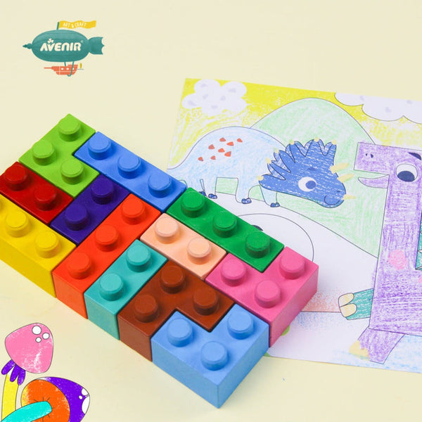 Avenir Block 'N' Crayons 12 Colours 3Y+ – Assorted Theme