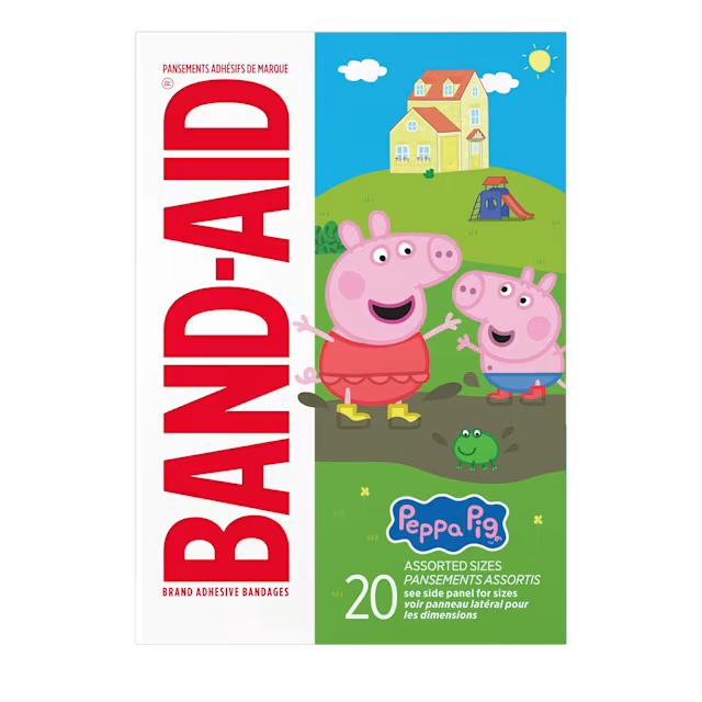 BAND-AID Brand Peppa Pig Adhesive Bandages 20 Count Assorted Sizes