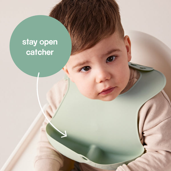 b.box Silicone Bib with Crumb Catcher – Ocean Blue