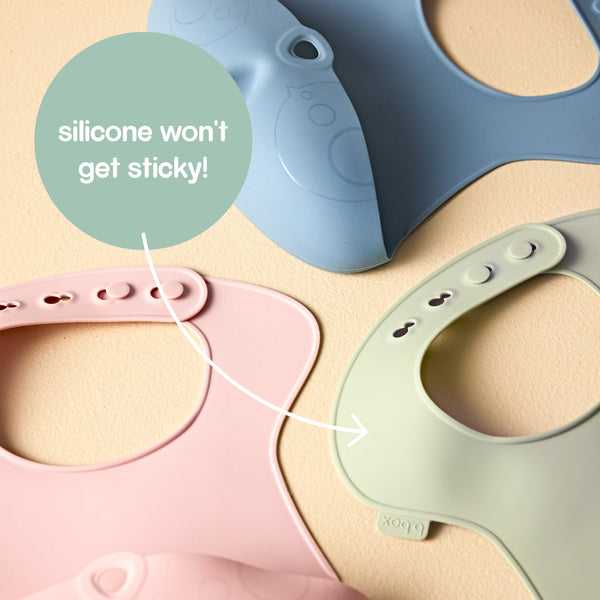 b.box Silicone Bib with Crumb Catcher – Ocean Blue