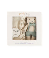 Pluchi Little Lamb Snuggle Blue Gift Set of 2 (Soft Toy and Blanket)