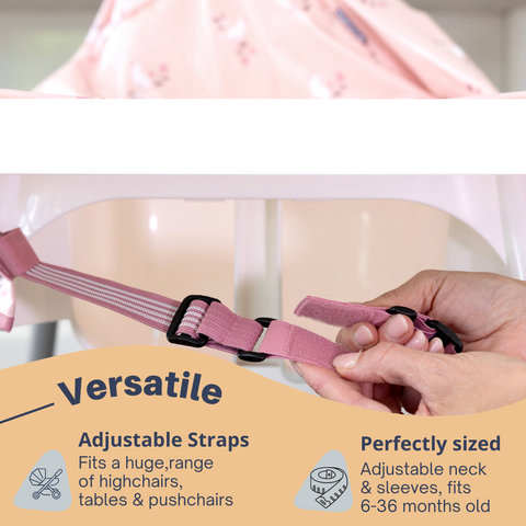 Bibado Long Sleeve Coverall Weaning Bib - Unicorn pink