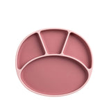 Bibado Silicone Suction Divider Plate – Blush | Baby Weaning Plate