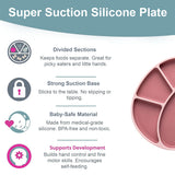 Bibado Silicone Suction Divider Plate – Blush | Baby Weaning Plate