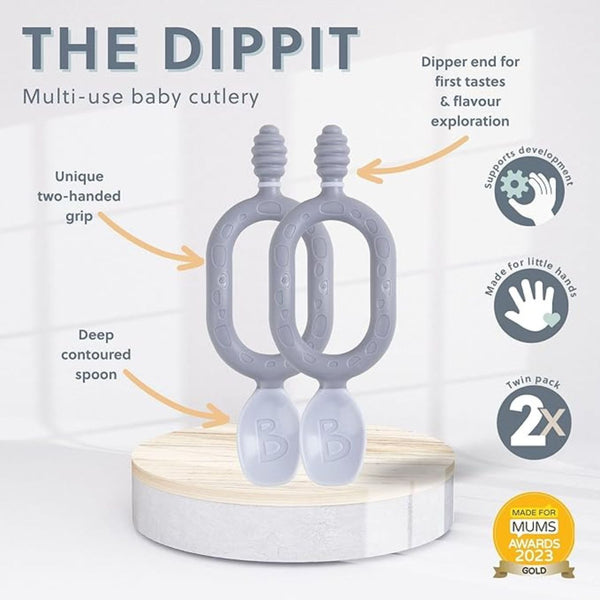 Bibado Dippit Multi stage Baby Weaning Spoon and Dipper Fawn - Pack of 2
