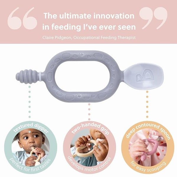 Bibado Dippit Multi stage Baby Weaning Spoon and Dipper Fawn - Pack of 2