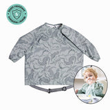Bibado Long Sleeve Coverall Weaning Bib – Dino Roar Grey | Up to 36 Months