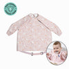 Bibado Long Sleeve Coverall Weaning Bib Botanical Bunnies Pink