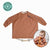 Bibado Long Sleeve Coverall Weaning Bib Chasing Rainbows Brown