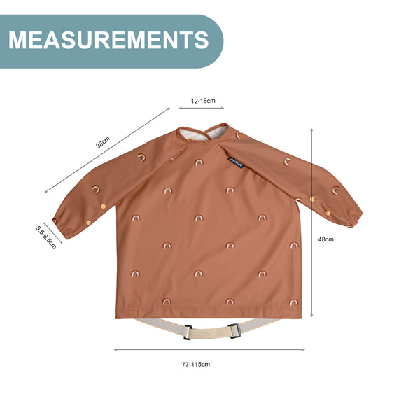 Bibado Long Sleeve Coverall Weaning Bib Chasing Rainbows Brown