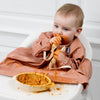 Bibado Long Sleeve Coverall Weaning Bib Chasing Rainbows Brown
