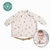Bibado Long Sleeve Coverall Weaning Bib George Pig Beige