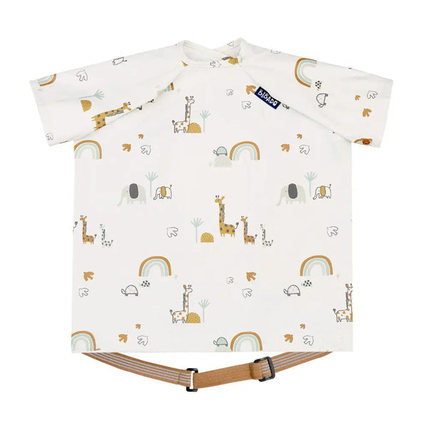 BiBaDo Short Sleeve Coverall Weaning Bib 6M-3Y Little Loader Grey