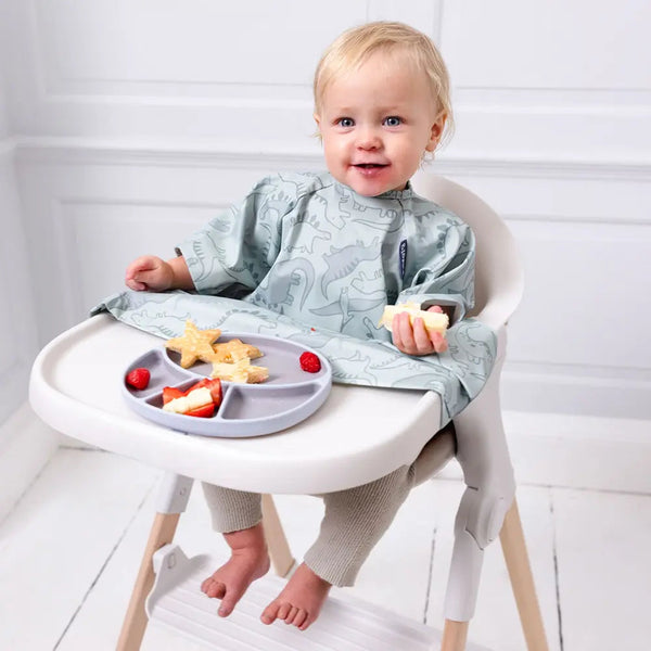 Bibado Short Sleeve Coverall Weaning Bib 6-36 Months Little Loader Grey