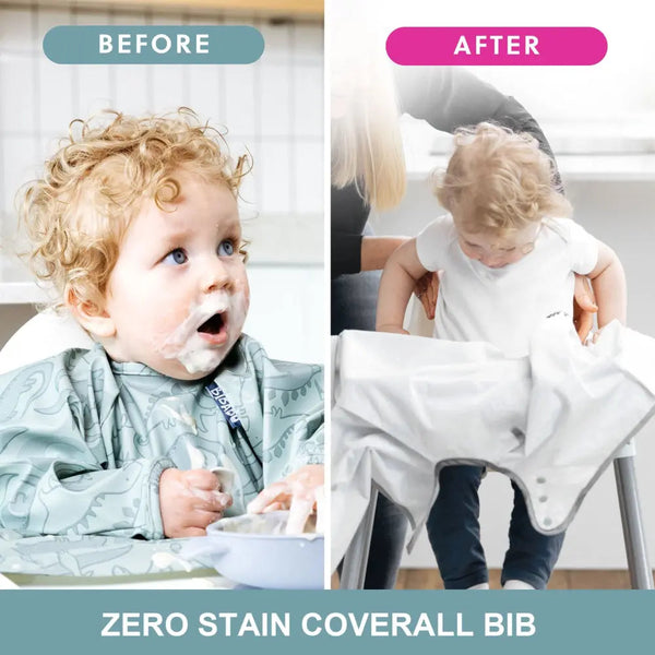Bibado Short Sleeve Coverall Weaning Bib 6-36 Months Little Loader Grey